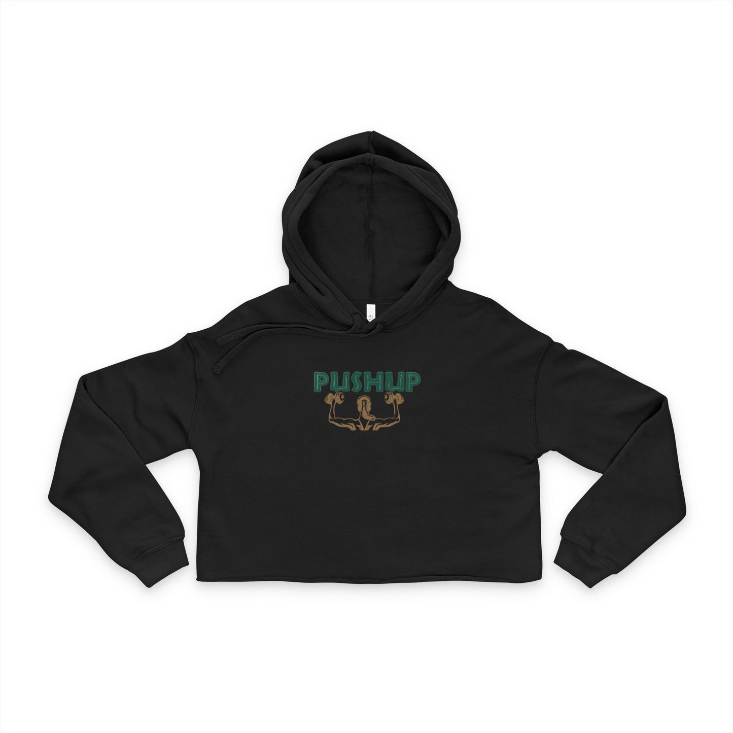 Women's Cropped Hoodie - 'Pushup' Motivational Fitness Style