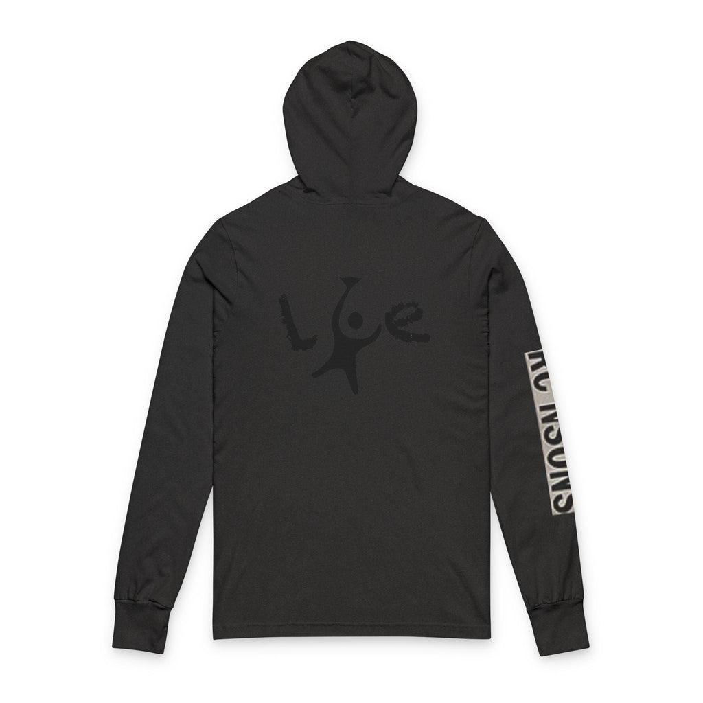 Unisex Love Graphic Hooded Long Sleeve Tee, Casual Hoodie, Gift for Him/Her, Everyday Wear, Outdoor Activities, Winter Layer Printify