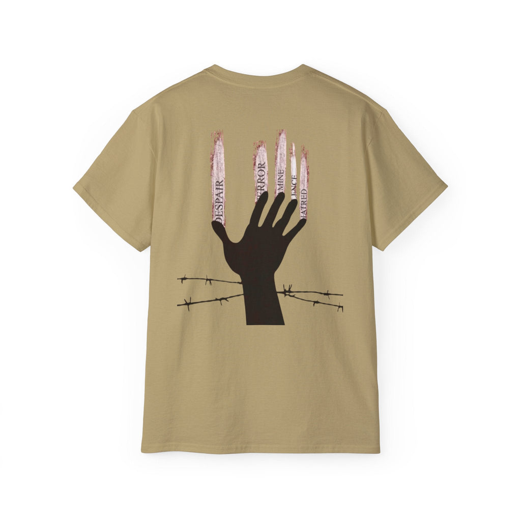 Bold Graphic Tee, Hand and Barbed Wire Design, Unisex Casual Shirt, Unique Art Apparel, Gift for Art Lovers Printify