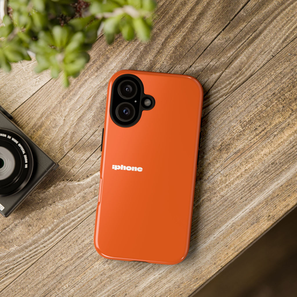 Vibrant Tough Phone Case, Durable Cover for Protection, Gift for Tech Lovers, Holiday Accessory, Orange Sleek Design