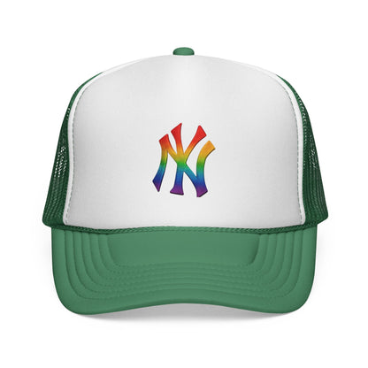 Rainbow Pride Trucker Cap - Celebratory Hat for Festivals, LGBTQ+ Events, Casual Wear, Summer Outings, Unisex Gift Printify