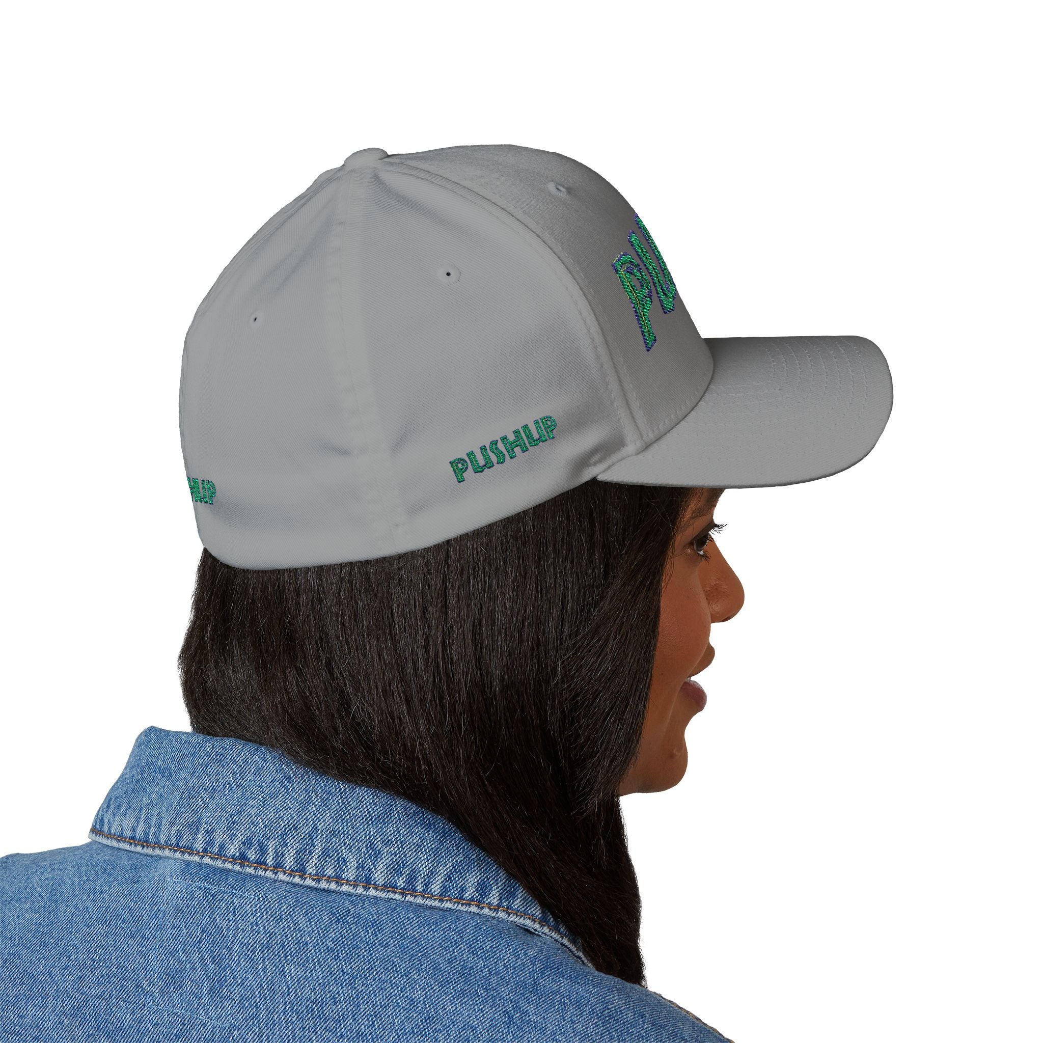 Motivational Embroidered Cap - 'PUSHUP' Structured Hat