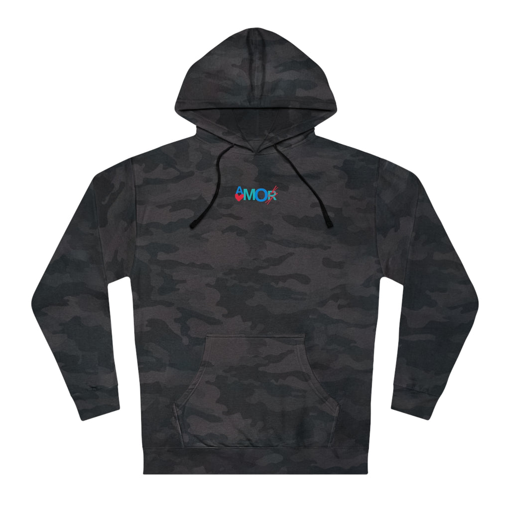 AMORX Unisex Hooded Sweatshirt - Cool and Edgy Love Typography Design Printify