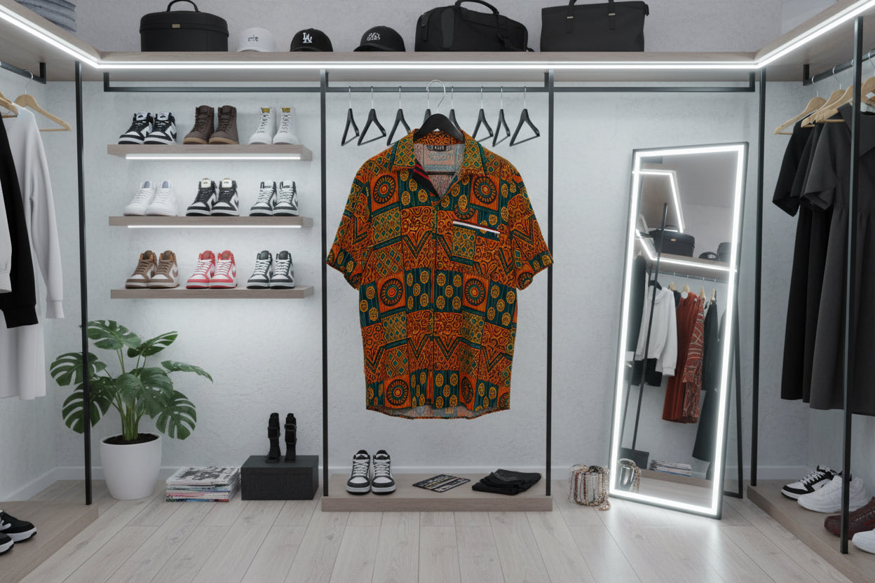 African Print Hawaiian Shirt — Bold Button-Down