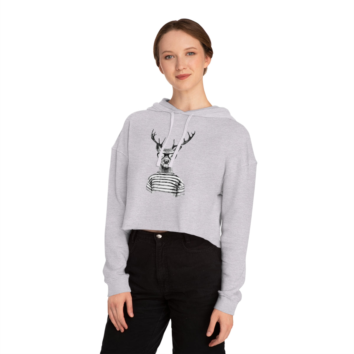 Rain Deer Cropped Hooded Sweatshirt
