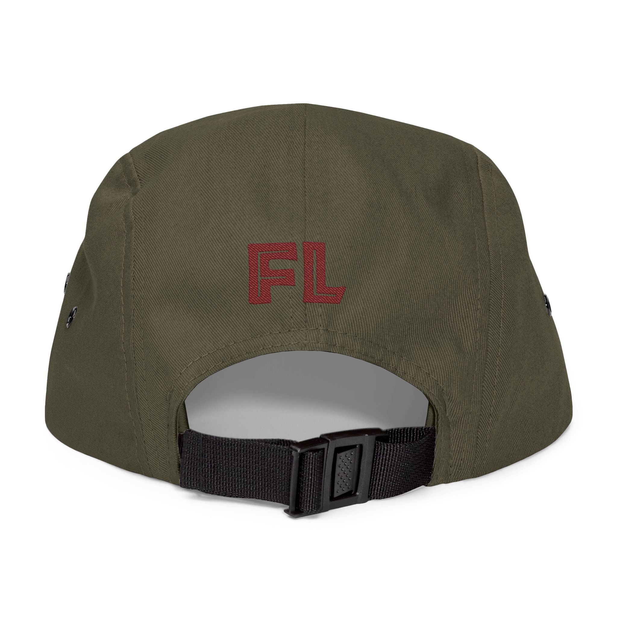 Stylish 5 Panel Cap with FL Embroidery, Casual Hat for Outdoor Adventures, Trendy Gift for Fashion Lovers, Summer Accessory, Unisex Headwear