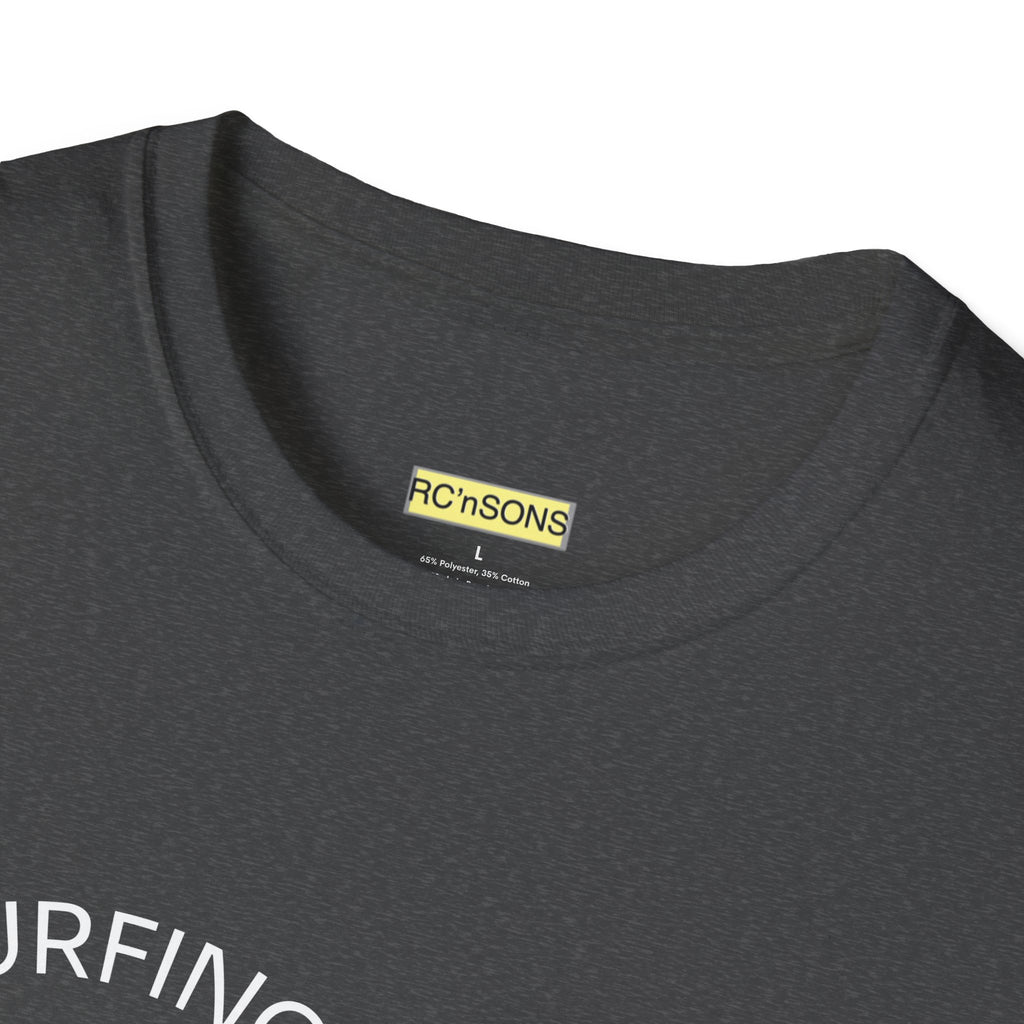 Surfing the Wave Unisex Softstyle T-Shirt, Beachwear, Summer Apparel, Gift for Surfers, Casual Tee, Surfing Theme Shirt