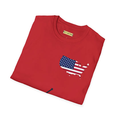 American Flag Tee - Unisex Softstyle T-Shirt for Patriotic Celebrations, 4th of July, Veterans Day, Casualwear, Gift Idea