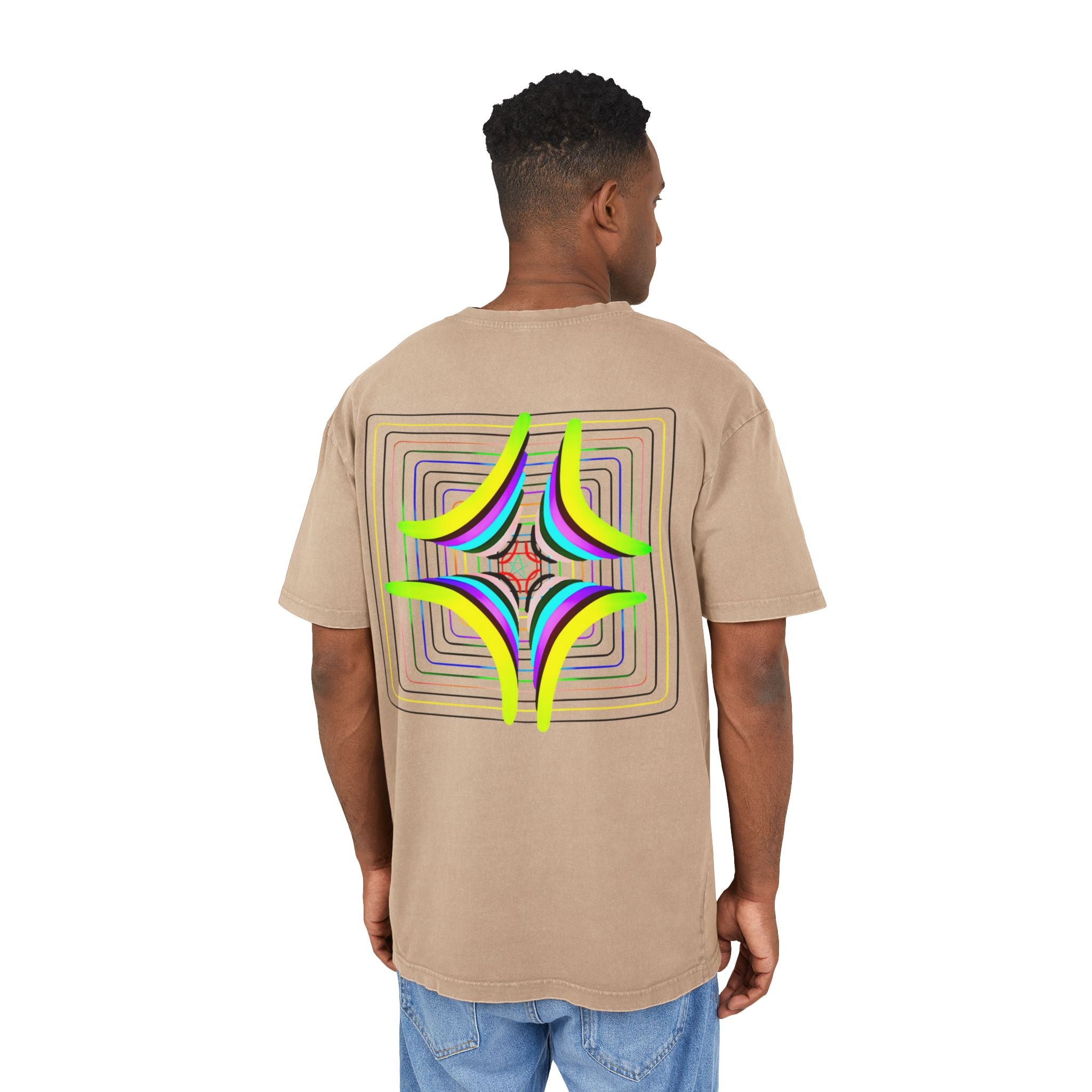 Acid Washed Heavy Oversize Tee-Rainbow 2024