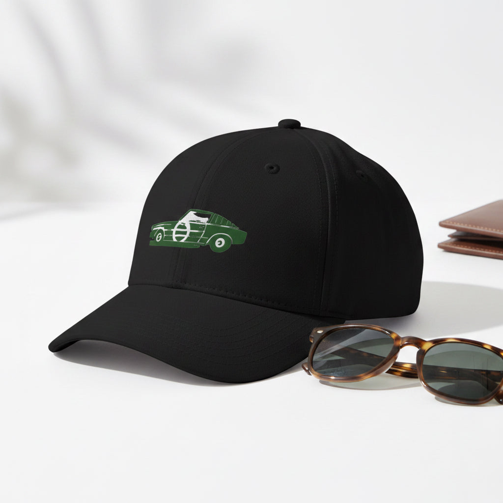 Retro Green Muscle Car Embroidered Cap