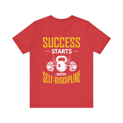 Le succès commence par le tee-shirt unisexe d’autodiscipline 