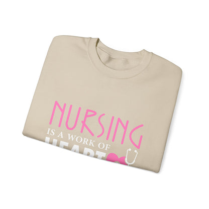 Nursing Is A Work Of Heart Unisex Sweatshirt Printify