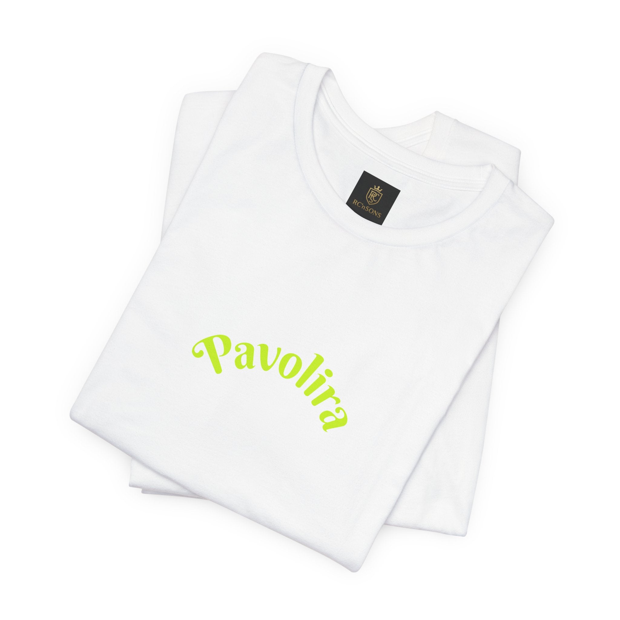 Pavolira Graphic Tee — Neon Green Retro Logo T-Shirt