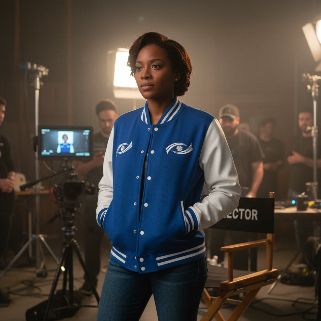 Unisex Heavyweight Letterman Jacket - Eyes Wide Open, Cozy Stylish Outerwear, Great for Game Days, Unique Gift for Teens, Trendy [...] Printify