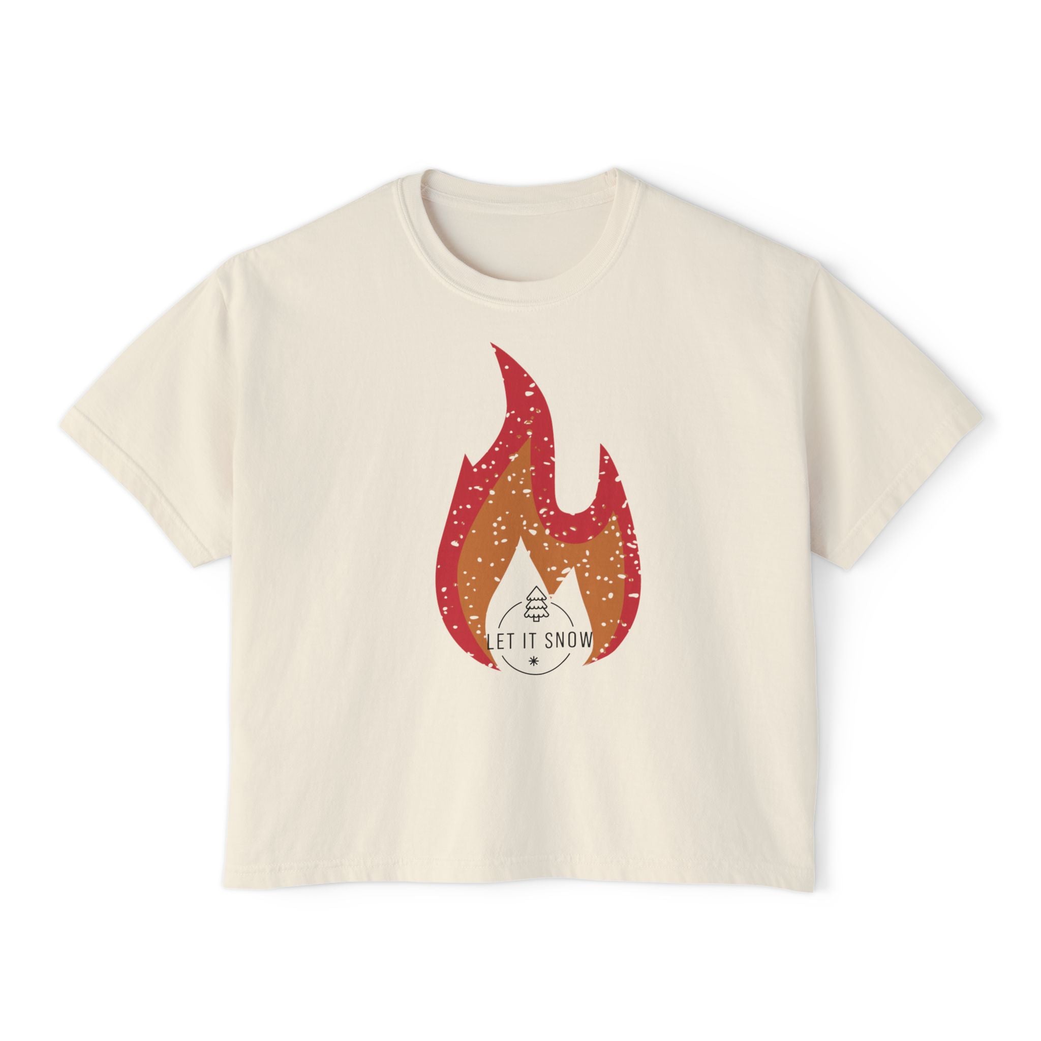 Boxy Tee - 'let it Snow' Design - Winter Holiday Shirt