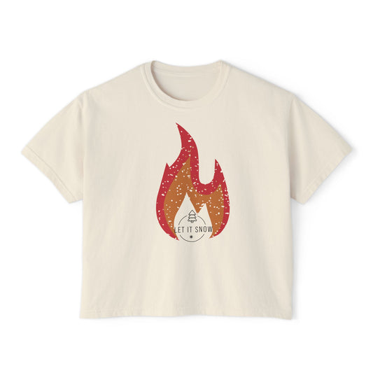 Boxy Tee - 'let it Snow' Design - Winter Holiday Shirt