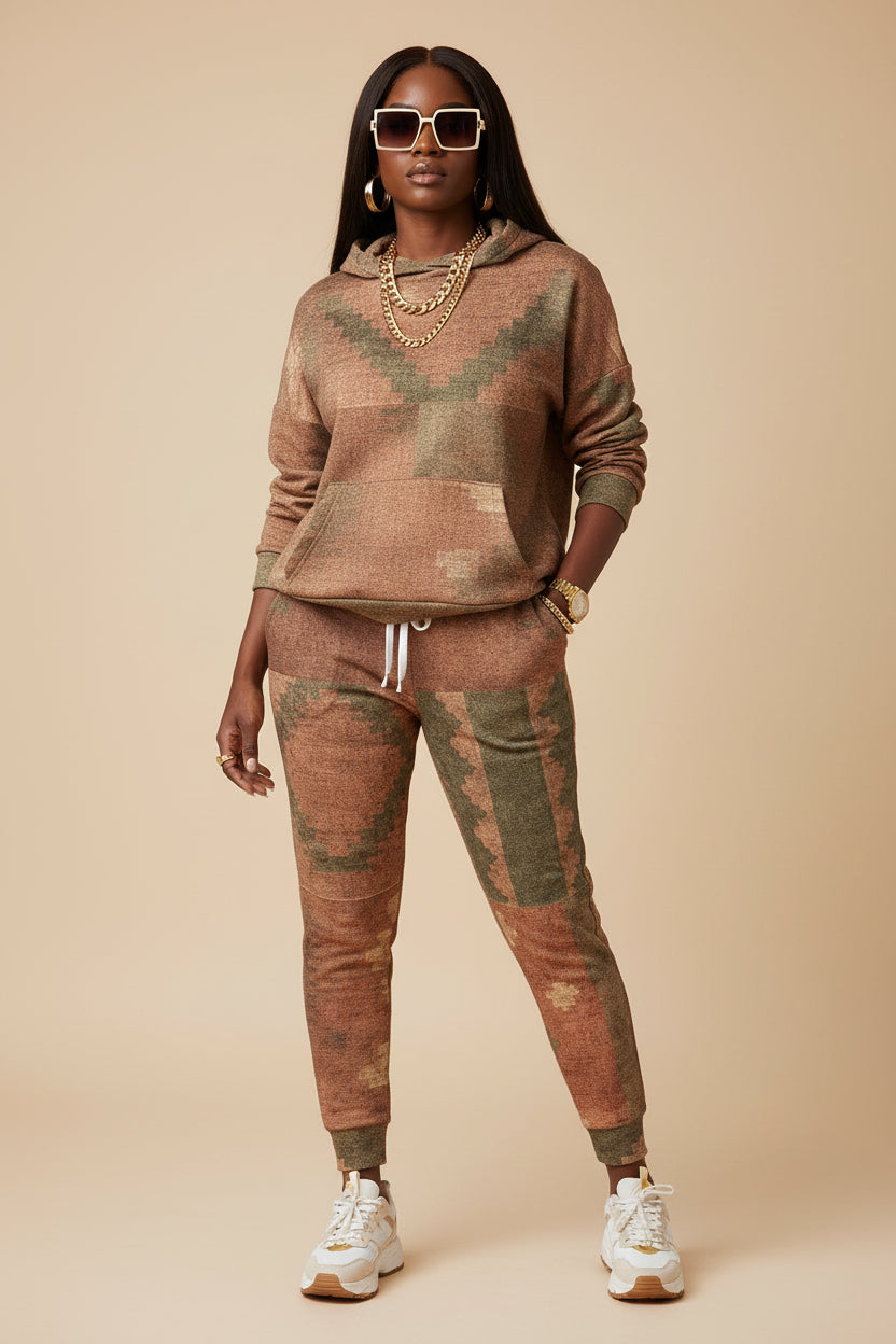 Aztec Patchwork Joggers — Rustic Boho Athletic Sweatpants