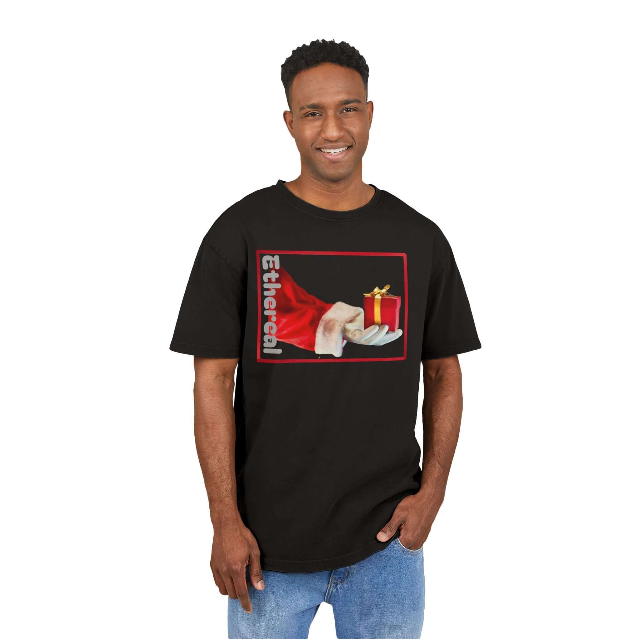 Tee Santa Claus Acid Washed Men's Oversize Heavy