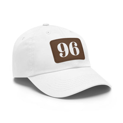 Dad Hat 96 Baseball Leather Patch Rectangle Design