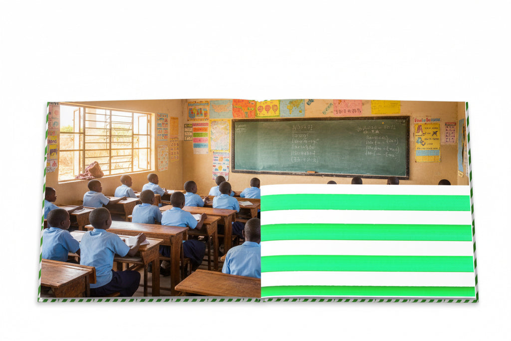 Hardcover Photo Book — Modern Green Diagonal Stripe Keepsake