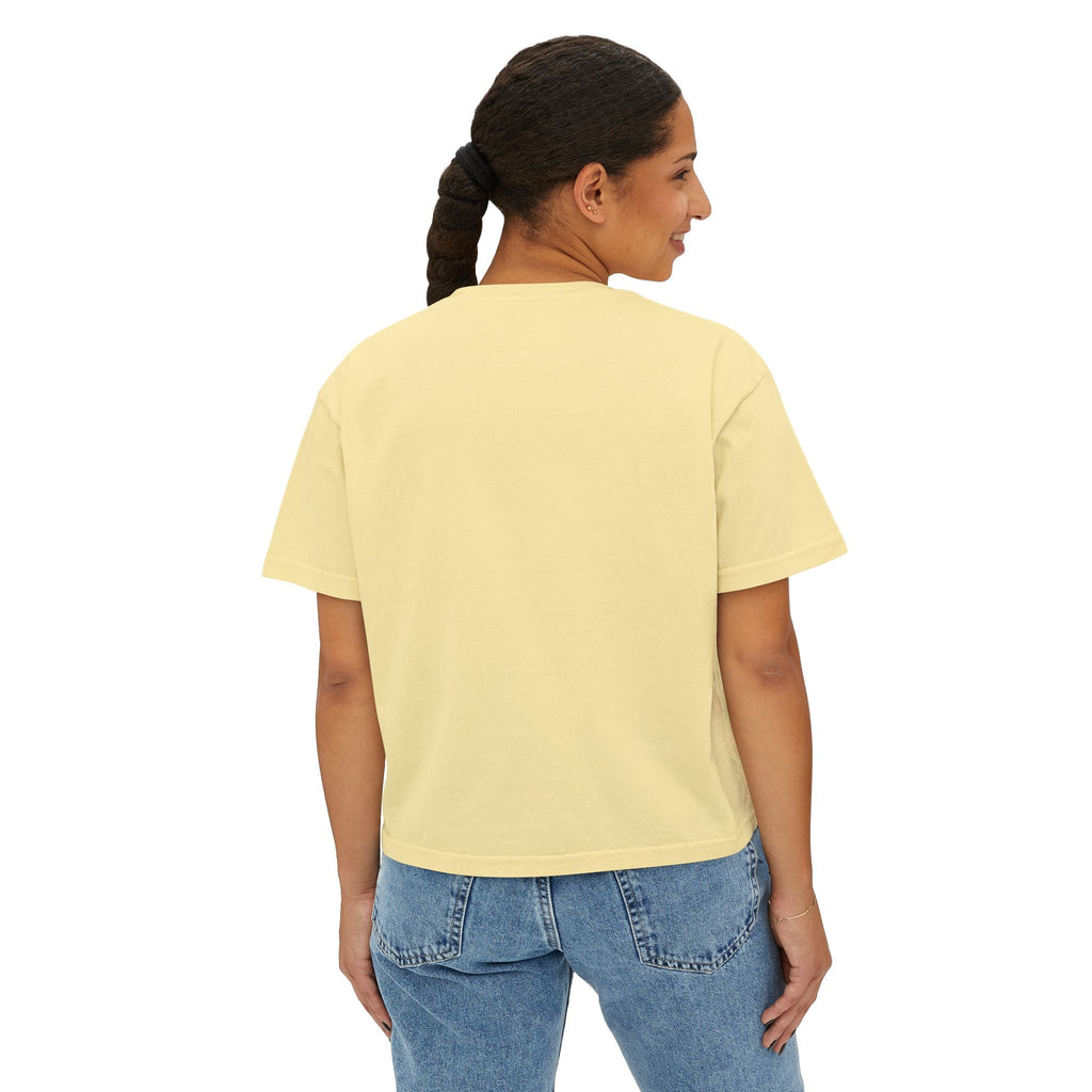 Women's Boxy Tee - 'EYES wideopen' | Casual Tee, Gift for Her, Relaxed Fit Top, Everyday Wear, Trendy Apparel Printify
