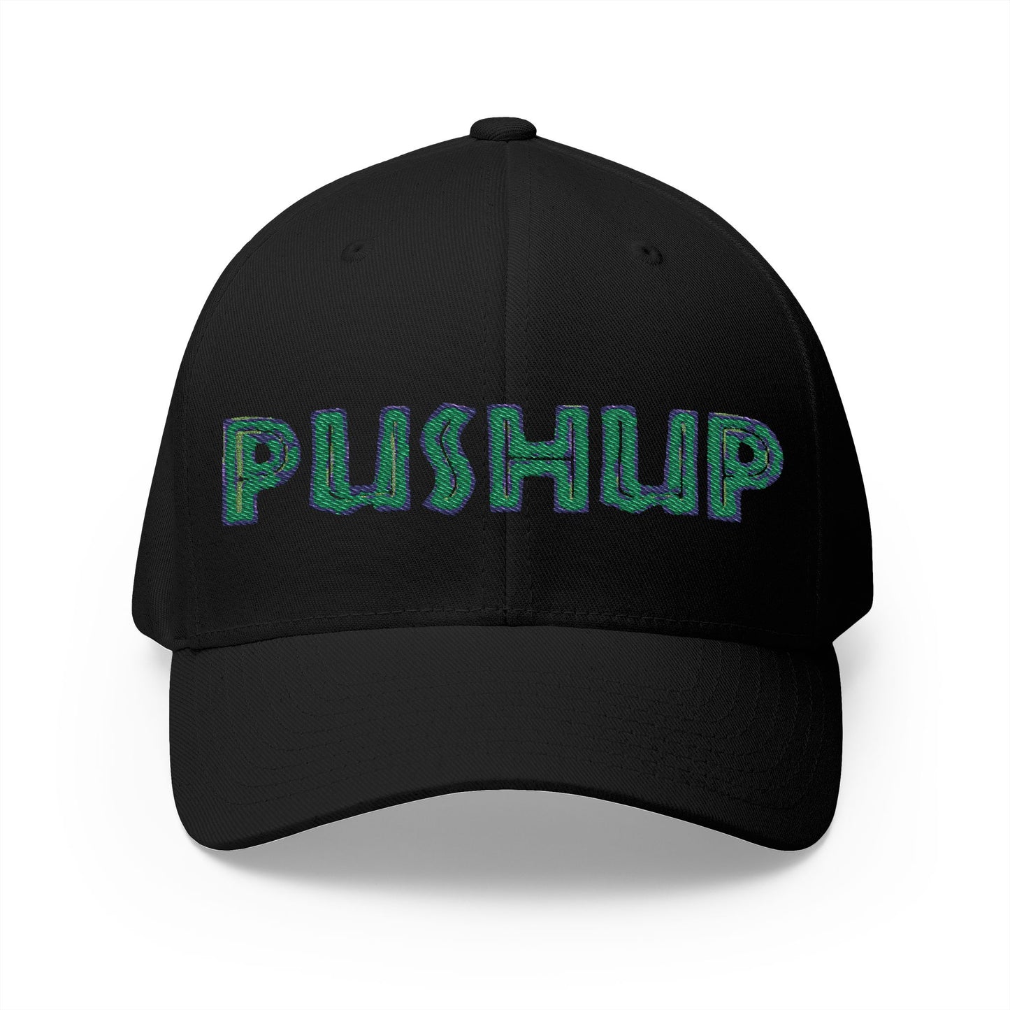 Motivational Embroidered Cap - 'PUSHUP' Structured Hat