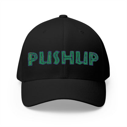 Motivational Embroidered Cap - 'PUSHUP' Structured Hat