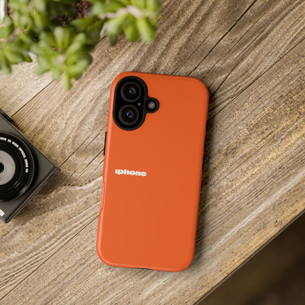 Vibrant Tough Phone Case, Durable Cover for Protection, Gift for Tech Lovers, Holiday Accessory, Orange Sleek Design