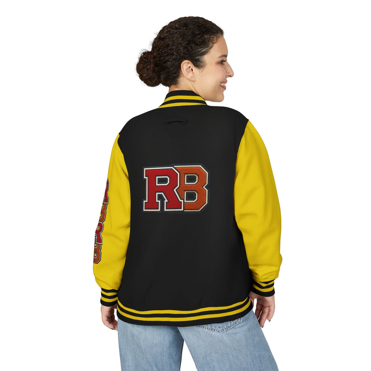 Letterman Jacket - RB Varsity Embroidered Retro Baseball Letter Jacket Printify