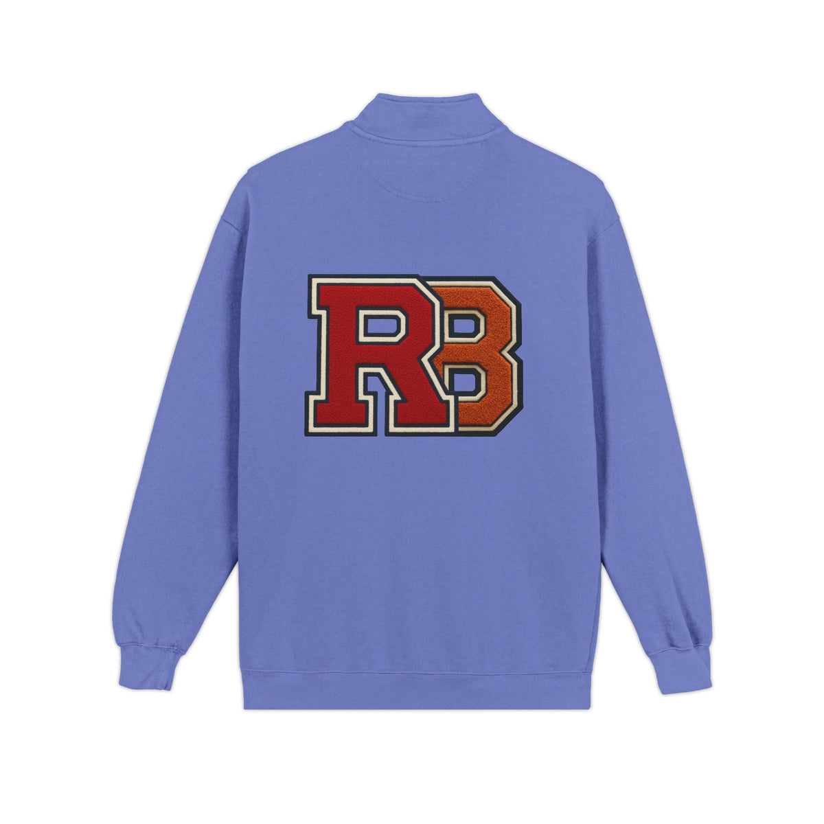 Quarter-Zip Sweatshirt — Retro 'RB' Varsity Logo Pullover Printify