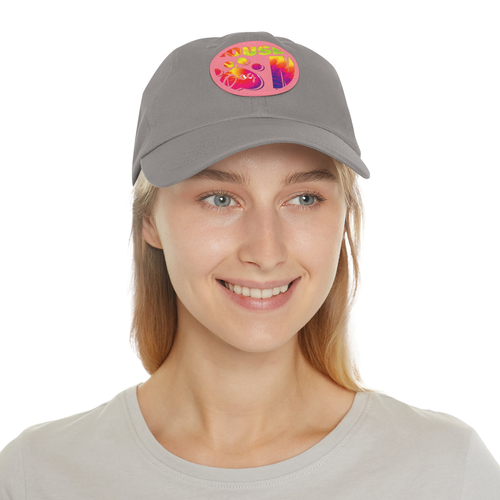 Hat with Leather Patch (Round)