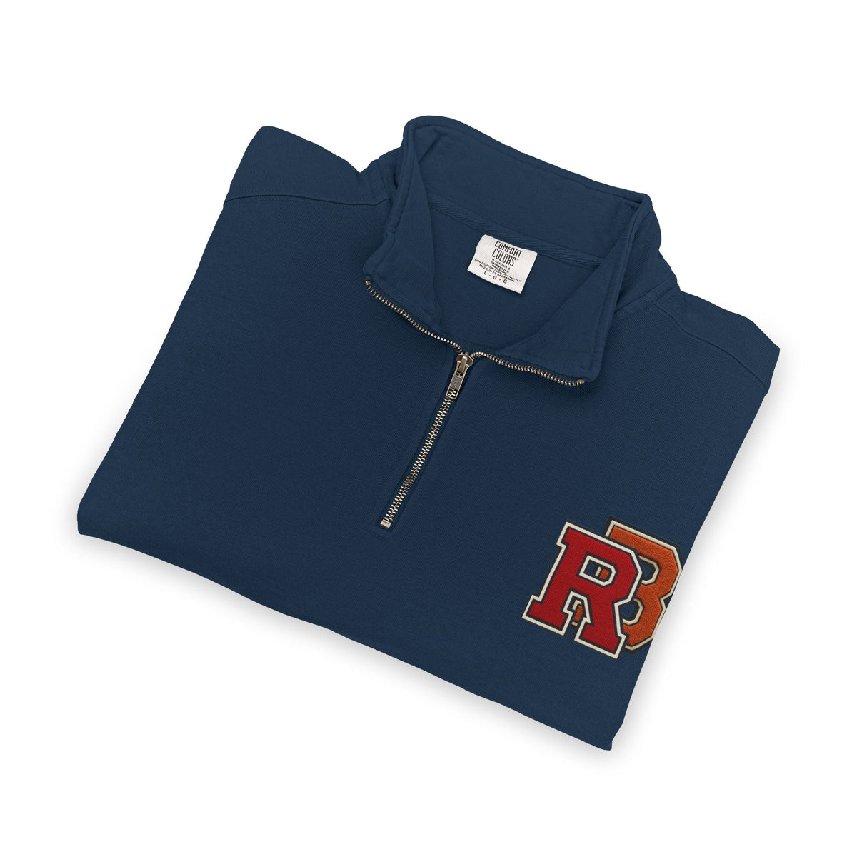Quarter-Zip Sweatshirt — Retro 'RB' Varsity Logo Pullover Printify
