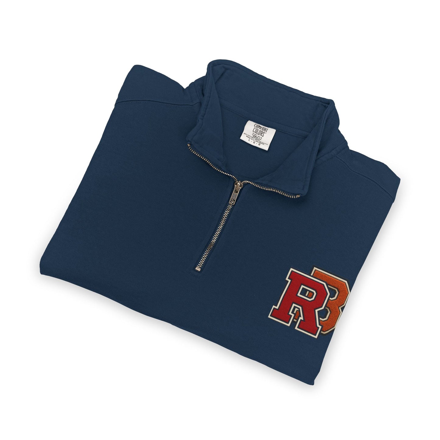 Quarter-Zip Sweatshirt — Retro 'RB' Varsity Logo Pullover Printify