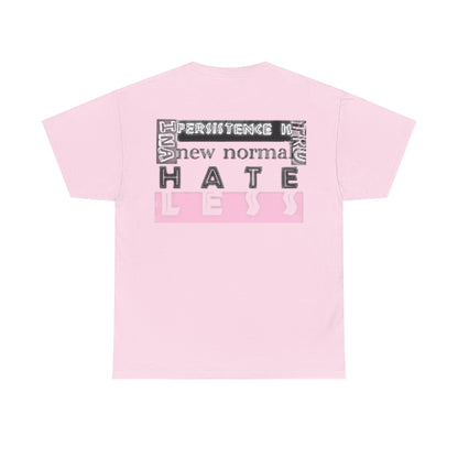 Unisex Heavy Cotton Tee - "HATE LESS" Graphic T-Shirt for Positive Change