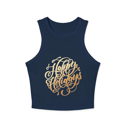 Tank Top Happy Holiday Women's Micro Rib Racer