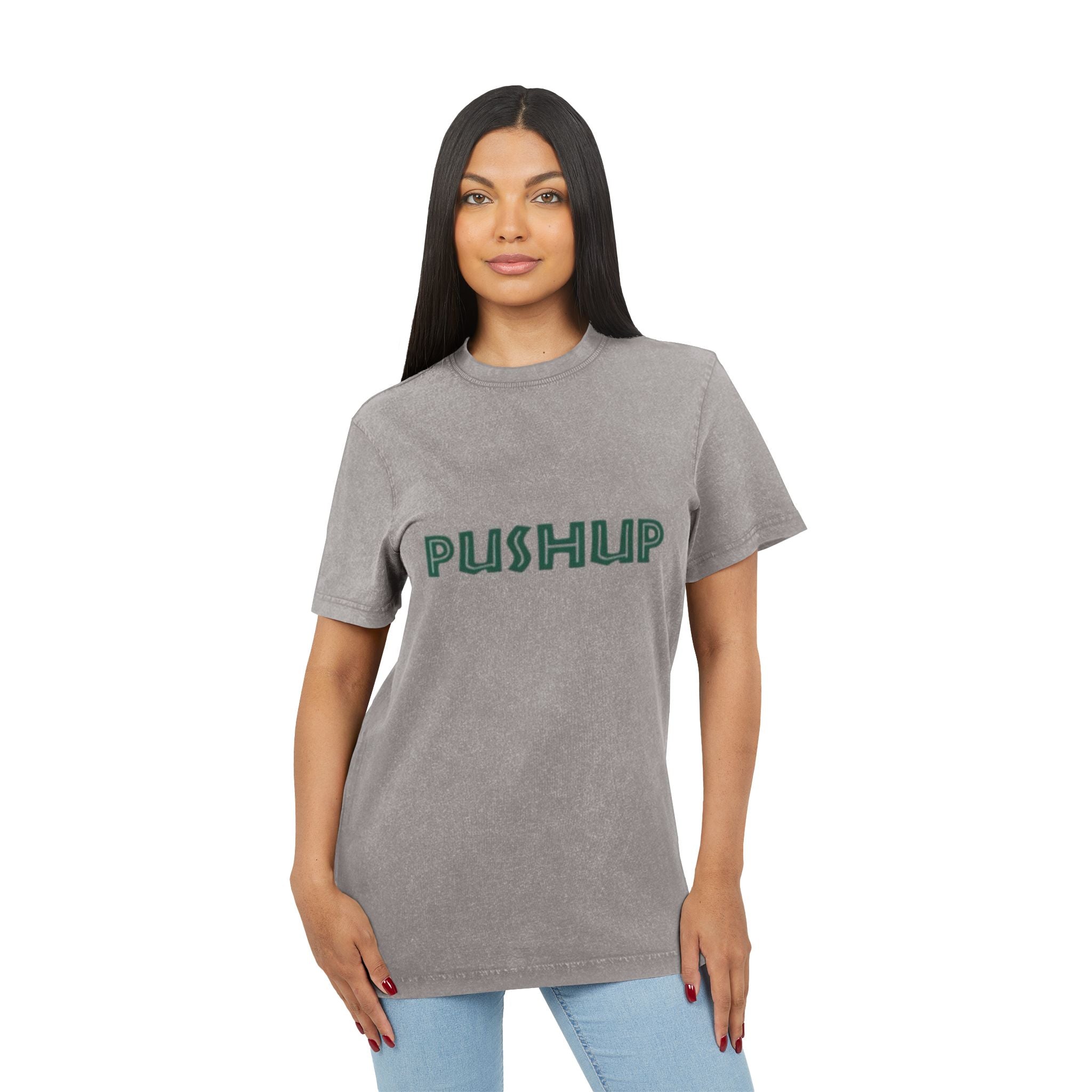 Acid Washed Pushup Tee - Unisex Vintage Style T-Shirt