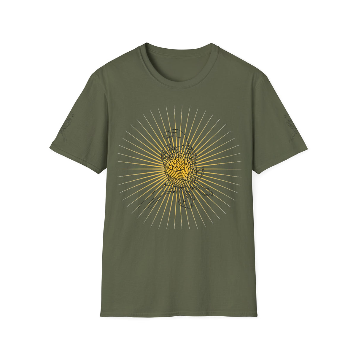 Rcnsons Unisex Softstyle Eagle Sun Wave T-Shirt