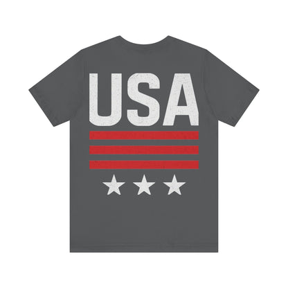 Patriotic USA Tee, Unisex Short Sleeve T-Shirt, July 4th Celebration Shirt, American Pride Apparel, Casual Summer Wear, Gift for Patriot