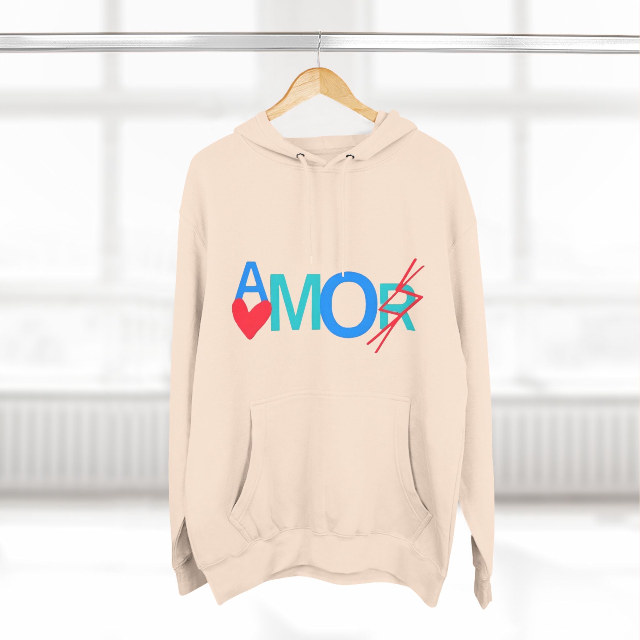 Amor Three-Panel Fleece Hoodie