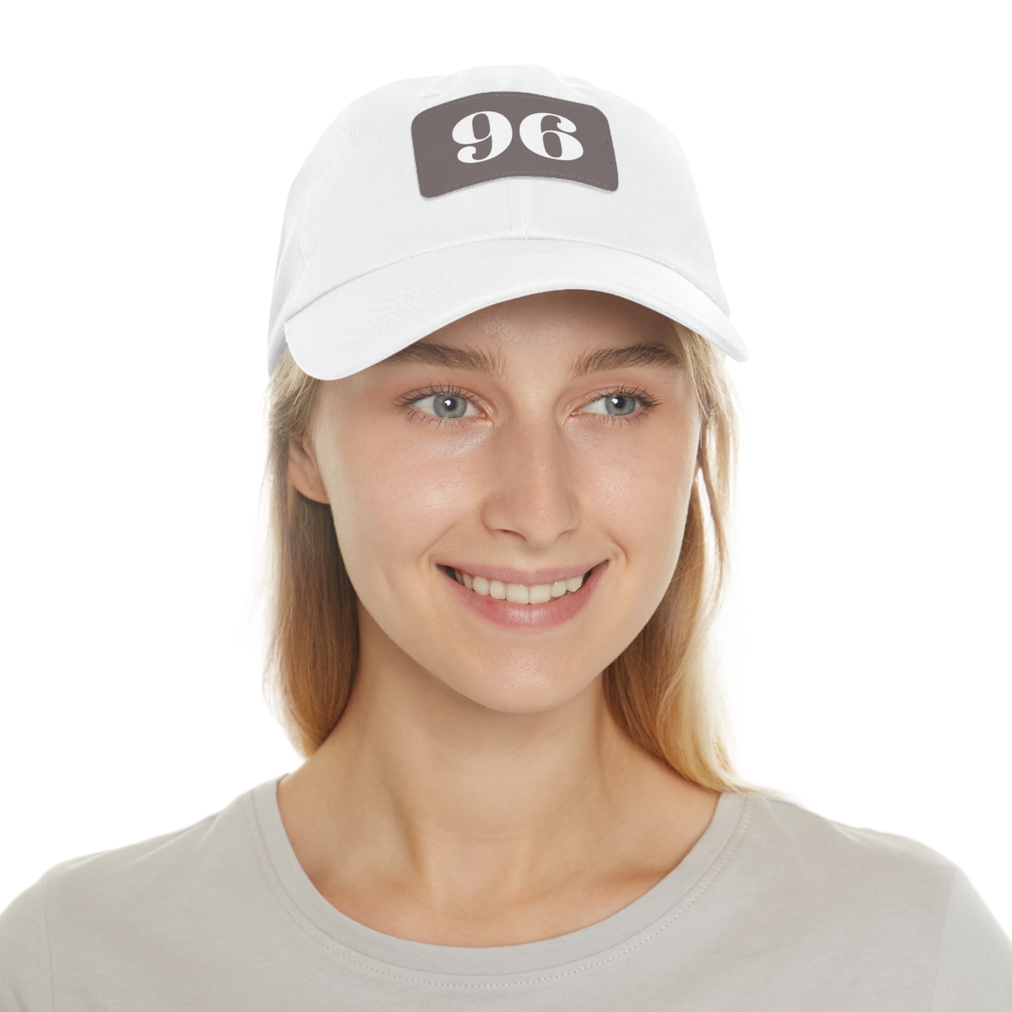 Dad Hat 96 Baseball Leather Patch Rectangle Design