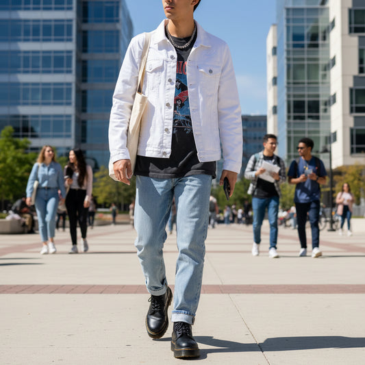 Embroidered Unisex Denim Jacket | Casual Oversized Jacket, Gift for Her, Streetwear Style, Unique Fashion Statement, Summer Layer Printify