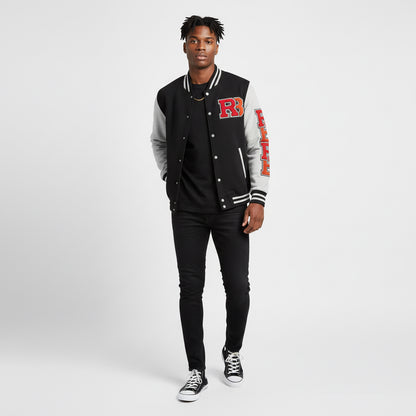 Letterman Jacket - RB Varsity Embroidered Retro Baseball Letter Jacket Printify