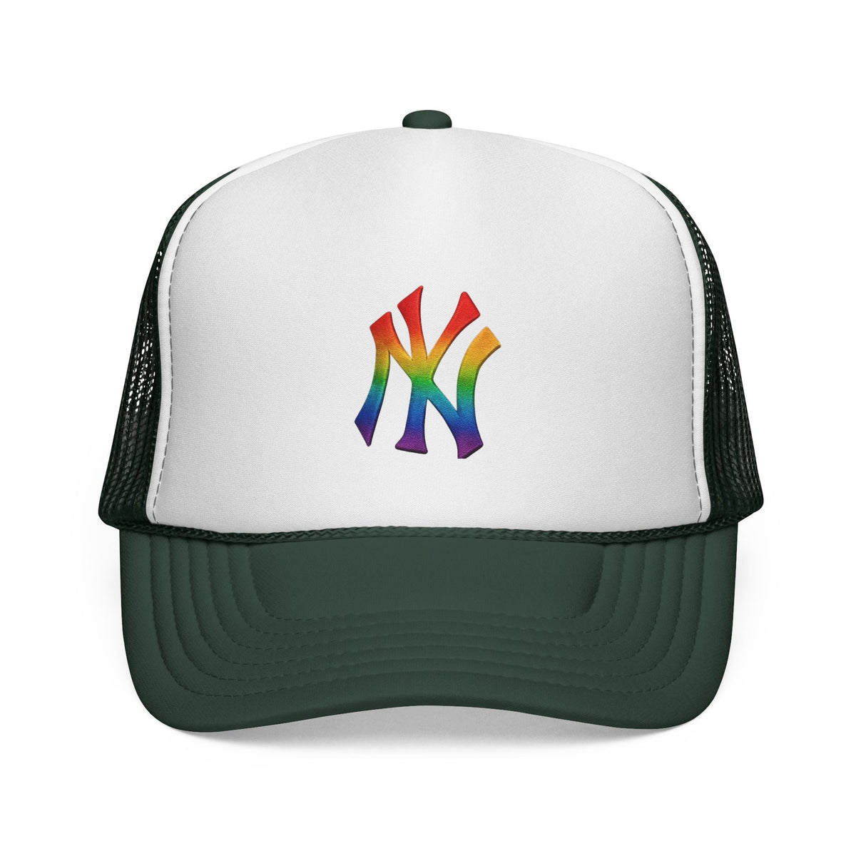 Rainbow Pride Trucker Cap - Celebratory Hat for Festivals, LGBTQ+ Events, Casual Wear, Summer Outings, Unisex Gift Printify