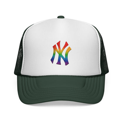 Rainbow Pride Trucker Cap - Celebratory Hat for Festivals, LGBTQ+ Events, Casual Wear, Summer Outings, Unisex Gift Printify