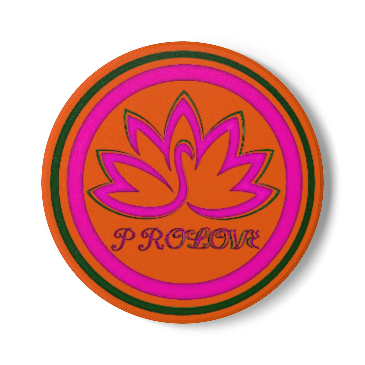 Vibrant Lotus Design Ceramic Coaster – PROLOVE Theme for Home Decor