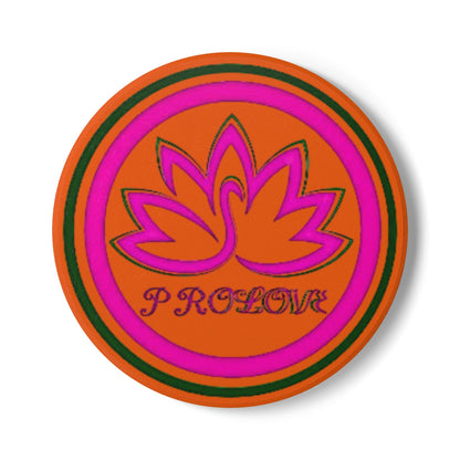 Vibrant Lotus Design Ceramic Coaster – PROLOVE Theme for Home Decor