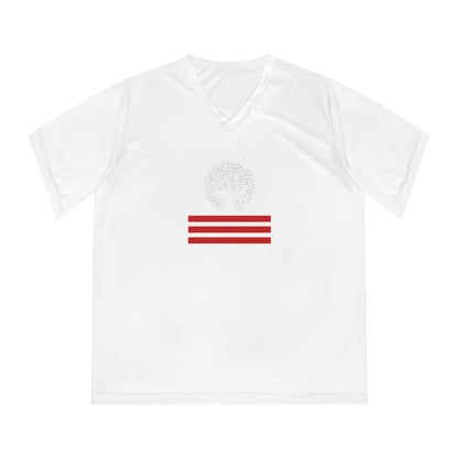 Women's Performance V-Neck T-Shirt with Unique Graphic Design, Sports Tee, Workout Top, Casual Athletic Wear, Gift for Active Lifestyle Printify