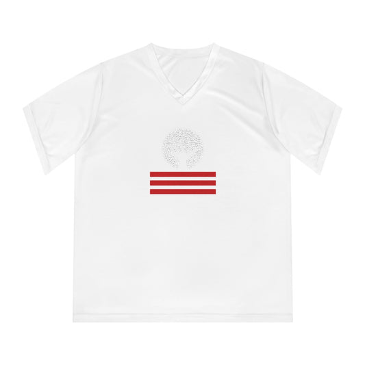 Women's Performance V-Neck T-Shirt with Unique Graphic Design, Sports Tee, Workout Top, Casual Athletic Wear, Gift for Active Lifestyle Printify