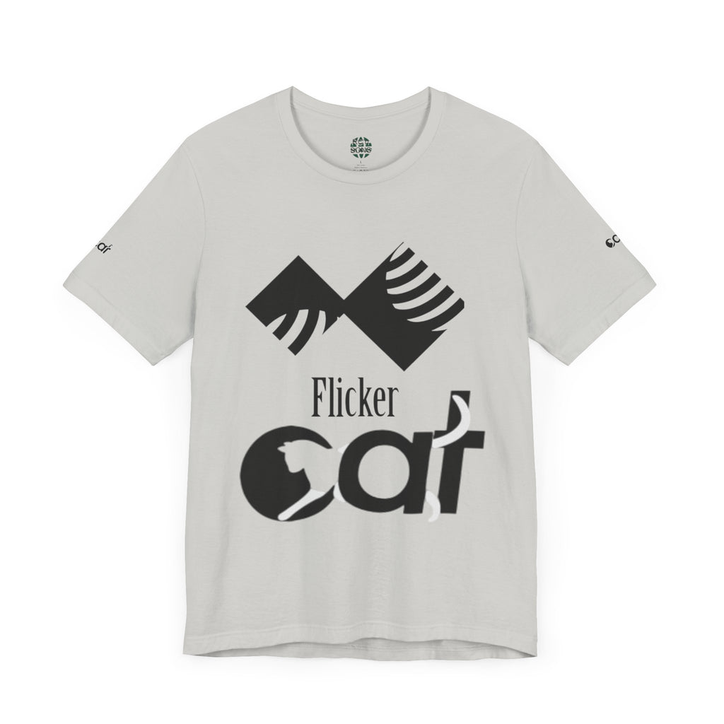 Flicker Cat Graphic Tee - Unisex Jersey Short Sleeve T-Shirt for Cat Lovers