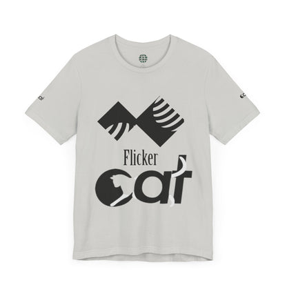 Flicker Cat Graphic Tee - Unisex Jersey Short Sleeve T-Shirt for Cat Lovers